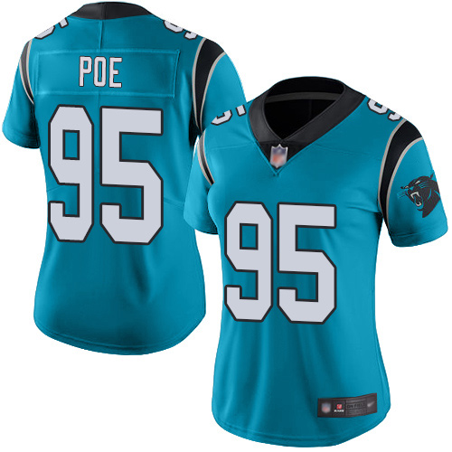 Carolina Panthers Limited Blue Women Dontari Poe Jersey NFL Football #95 Rush Vapor Untouchable